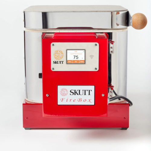 Photo of a Skutt firebox 6x8 with a mini touchscreen controller